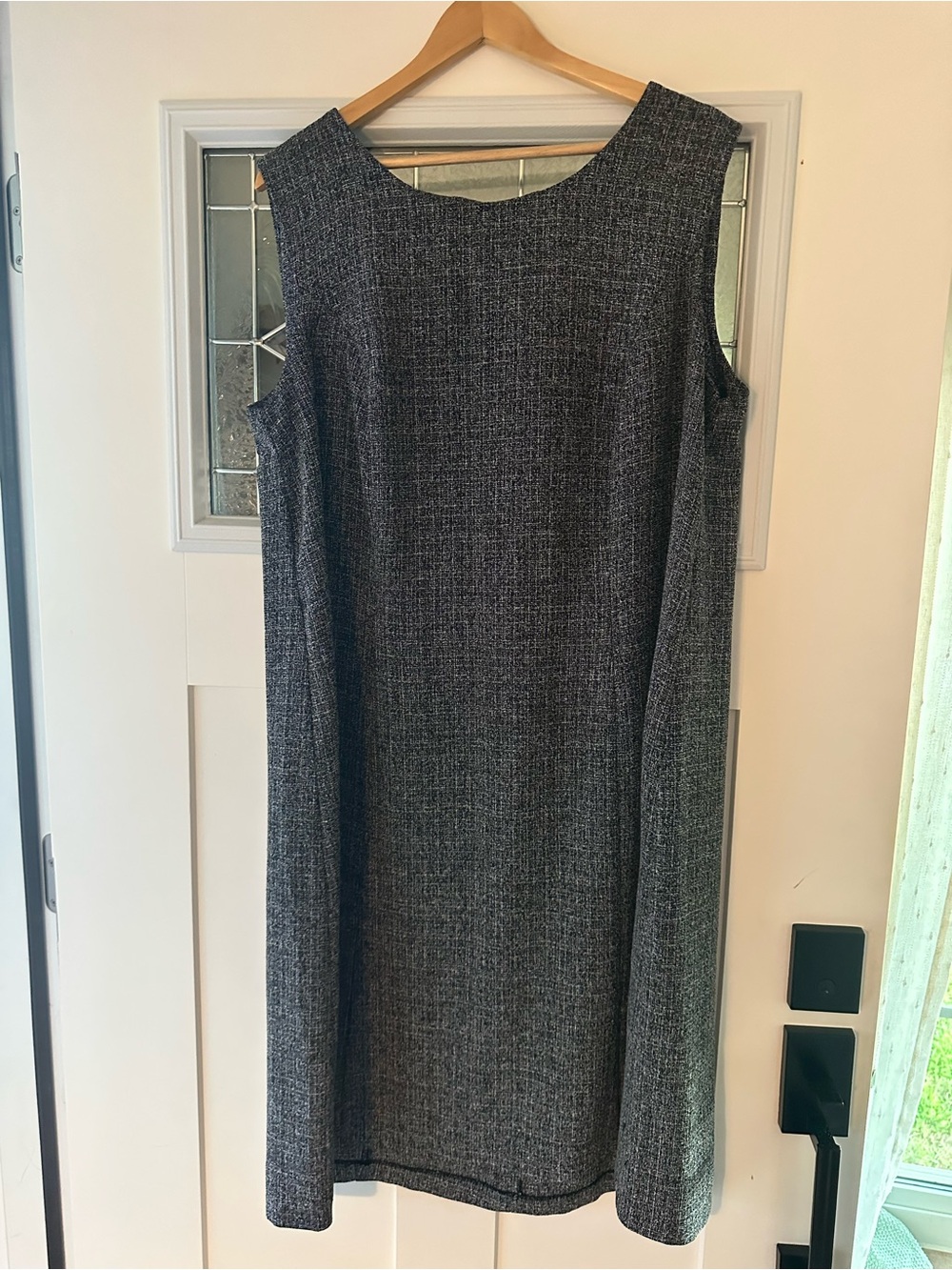 Sleeveless Gray Tweed Midi Dress
